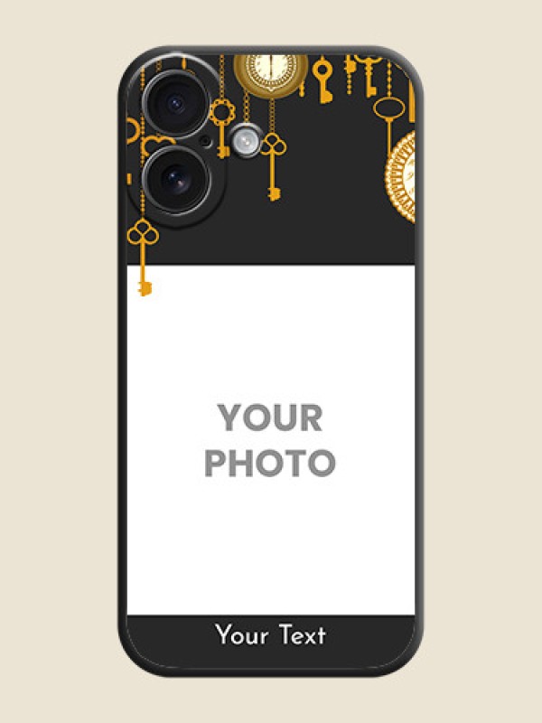 Custom Decorative Design with Text On Space Black Custom Soft Matte Mobile Back Cover - iPhone 16 - alternate view