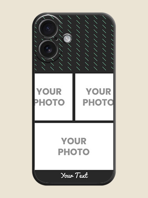Custom Cross Dotted Pattern with 2 Image Holder On Space Black Custom Soft Matte Mobile Back Cover - iPhone 16 - alternate view
