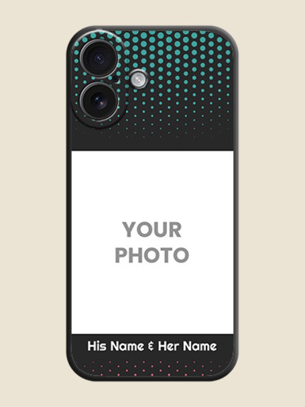 Custom Faded Dots with Grunge Photo Frame and Text On Space Black Custom Soft Matte Mobile Back Cover - iPhone 16 - alternate view