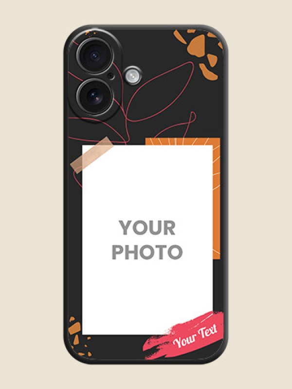 Custom Orange Photo Frame On Space Black Custom Soft Matte Mobile Back Cover - iPhone 16 - alternate view