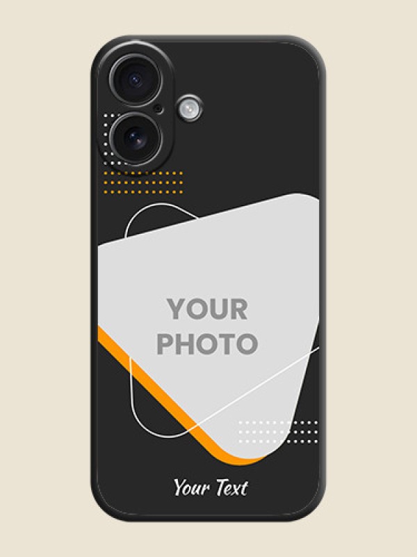 Custom Yellow Triangle on Photo On Space Black Custom Soft Matte Mobile Back Cover - iPhone 16 - alternate view