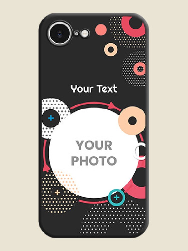 Custom Multicoloured Round Image On Space Black Custom Soft Matte Mobile Back Cover - iPhone 16e - alternate view