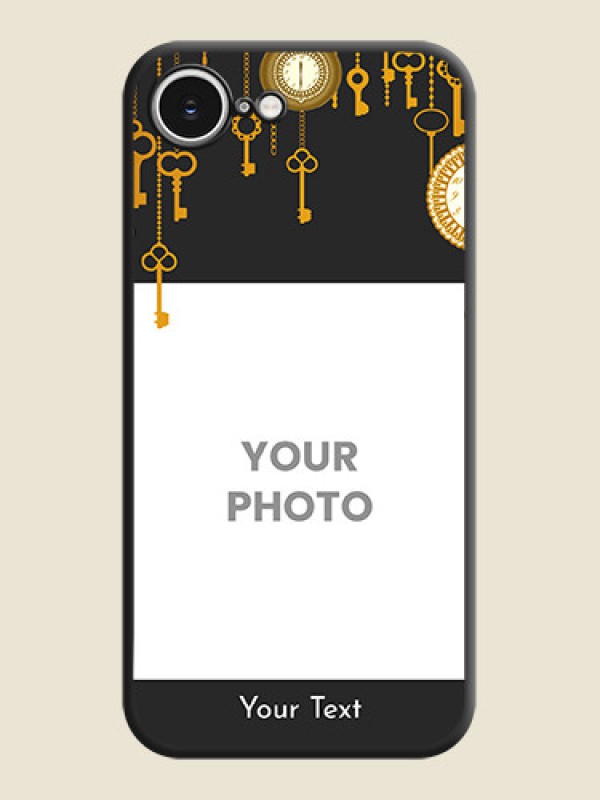 Custom Decorative Design with Text On Space Black Custom Soft Matte Mobile Back Cover - iPhone 16e - alternate view