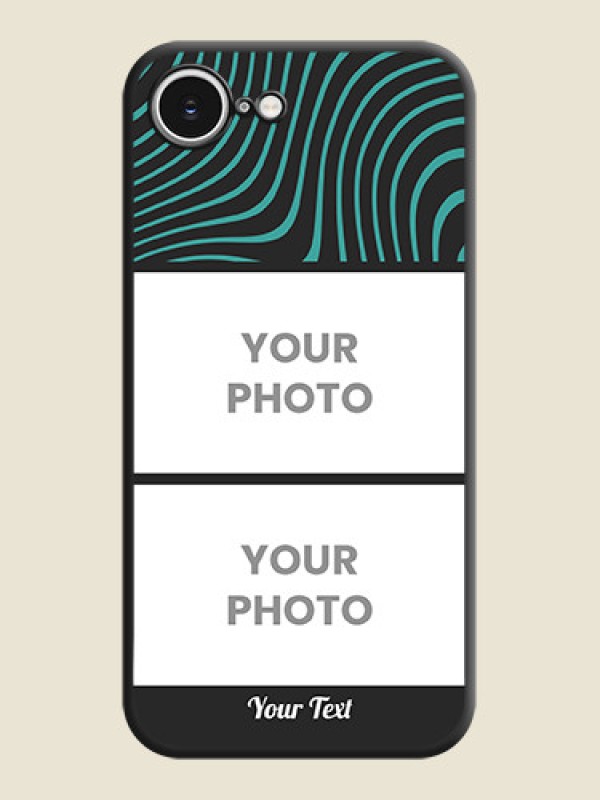 Custom Wave Pattern with 2 Image Holder On Space Black Custom Soft Matte Mobile Back Cover - iPhone 16e - alternate view
