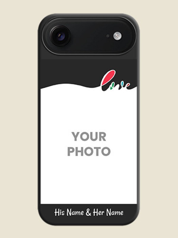 Custom Fall in Love Pattern with Picture on Photo On Space Black Custom Soft Matte Mobile Back Cover - Apple iPhone 17 Air - alternate view