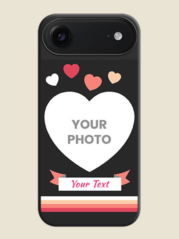Custom Love Shaped Photo with Colorful Stripes On Space Black Custom Soft Matte Mobile Back Cover - Apple iPhone 17 Air - alternate view