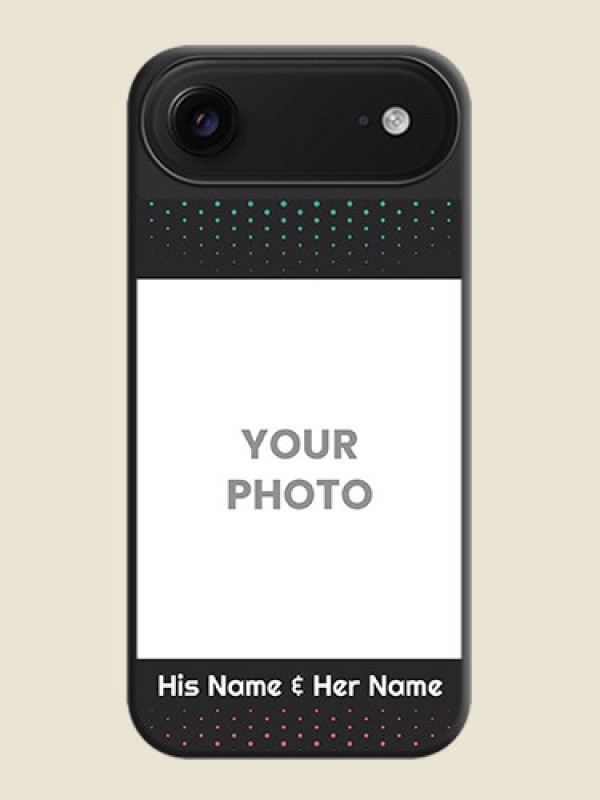 Custom Faded Dots with Grunge Photo Frame and Text On Space Black Custom Soft Matte Mobile Back Cover - Apple iPhone 17 Air - alternate view
