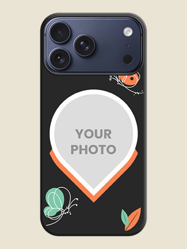 Custom Upload Pic With Simple Butterly Design On Space Black Custom Soft Matte Mobile Back Cover - Apple iPhone 17 Pro Max - alternate view