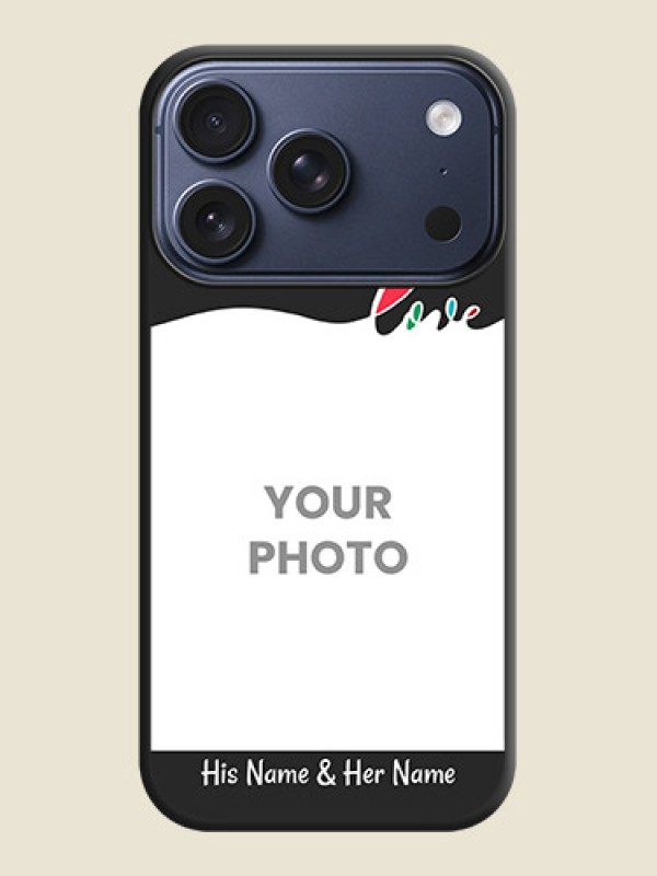 Custom Fall in Love Pattern with Picture on Photo On Space Black Custom Soft Matte Mobile Back Cover - Apple iPhone 17 Pro - alternate view