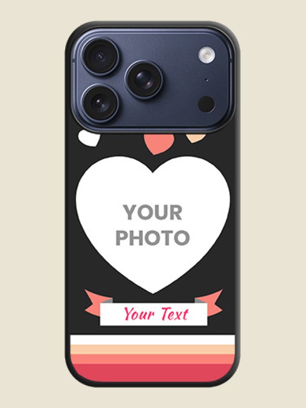 Custom Love Shaped Photo with Colorful Stripes On Space Black Custom Soft Matte Mobile Back Cover - Apple iPhone 17 Pro - alternate view