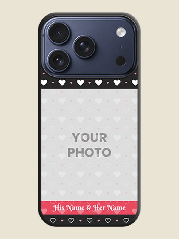 Custom White Color Love Symbols with Text Design on Photo On Space Black Custom Soft Matte Mobile Back Cover - Apple iPhone 17 Pro - alternate view
