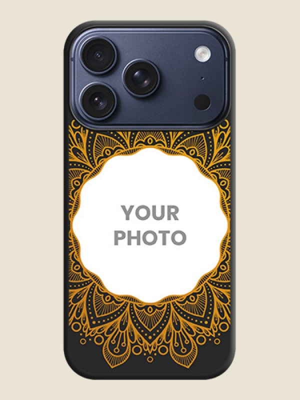 Custom Round Image with Floral Design On Space Black Custom Soft Matte Mobile Back Cover - Apple iPhone 17 Pro - alternate view
