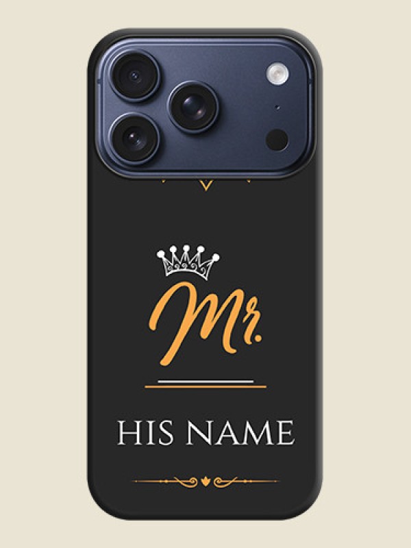 Custom Mr Name with Floral Design On Space Black Custom Soft Matte Mobile Back Cover - Apple iPhone 17 Pro - alternate view