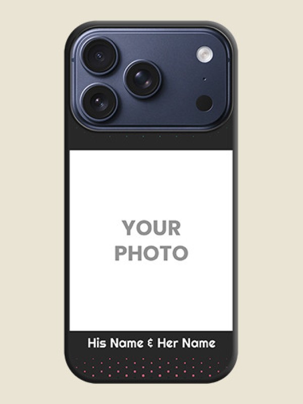 Custom Faded Dots with Grunge Photo Frame and Text On Space Black Custom Soft Matte Mobile Back Cover - Apple iPhone 17 Pro - alternate view