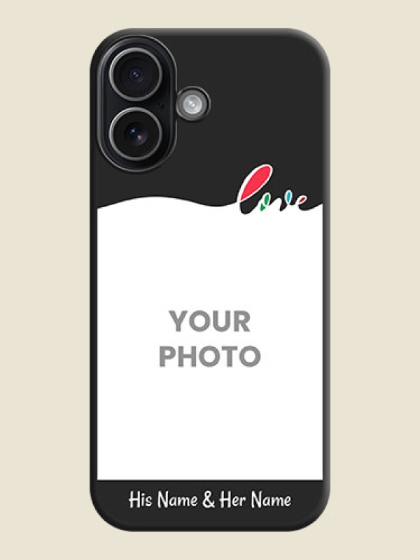 Custom Fall in Love Pattern with Picture on Photo On Space Black Custom Soft Matte Mobile Back Cover - Apple iPhone 17 - alternate view