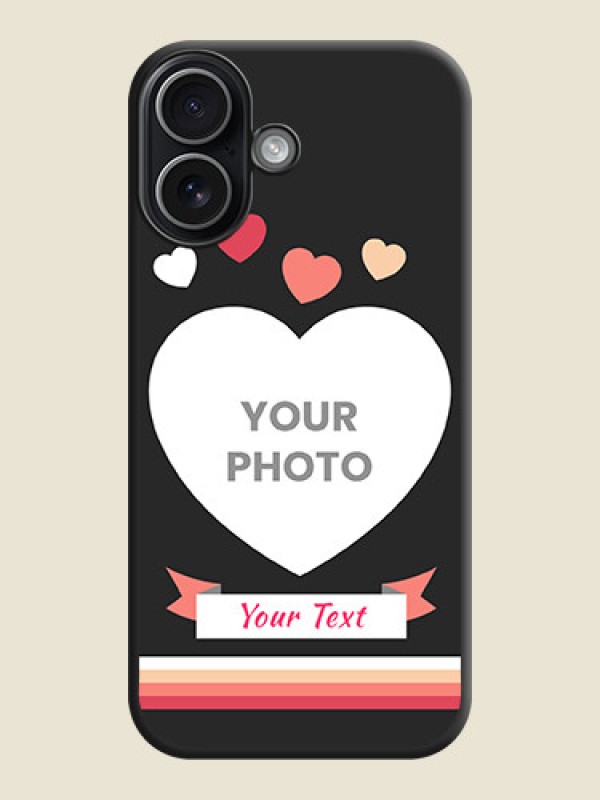 Custom Love Shaped Photo with Colorful Stripes On Space Black Custom Soft Matte Mobile Back Cover - Apple iPhone 17 - alternate view