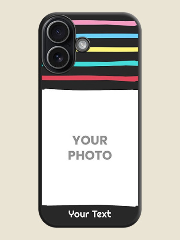 Custom Multicolor Lines with Image On Space Black Custom Soft Matte Mobile Back Cover - Apple iPhone 17 - alternate view
