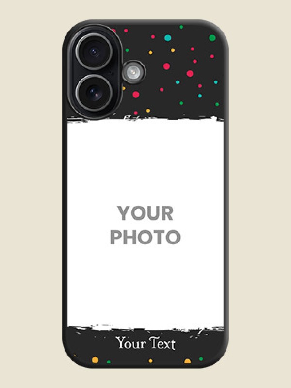 Custom Multicolor Dotted Pattern with Text On Space Black Custom Soft Matte Mobile Back Cover - Apple iPhone 17 - alternate view