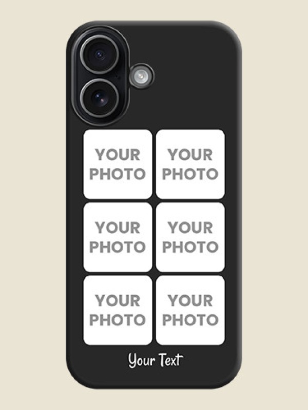 Custom Floral Art with 6 Image Holder on Photo On Space Black Custom Soft Matte Mobile Back Cover - Apple iPhone 17 - alternate view