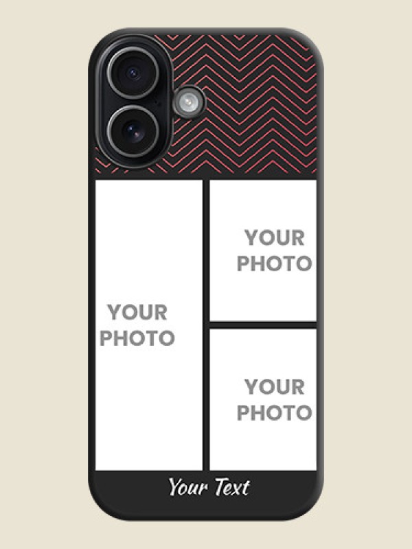 Custom Wave Pattern with 3 Image Holder On Space Black Custom Soft Matte Mobile Back Cover - Apple iPhone 17 - alternate view