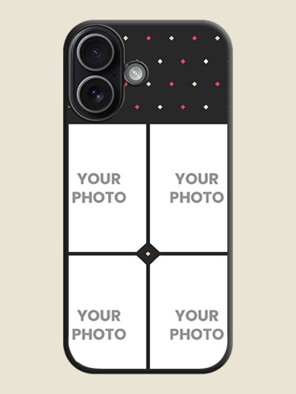 Custom Multicolor Dotted Pattern with 4 Image Holder On Space Black Custom Soft Matte Mobile Back Cover - Apple iPhone 17 - alternate view