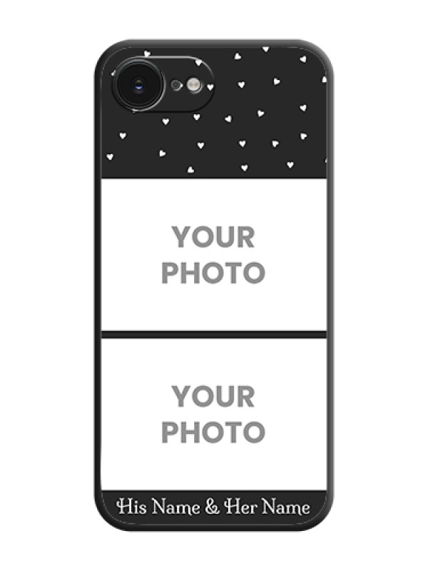 Custom Miniature Love Symbols with Name On Space Black Custom Soft Matte Mobile Back Cover - Apple iPhone 17e - alternate view