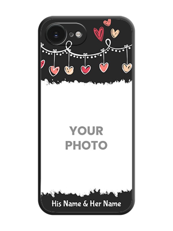Custom Pink Love Hangings with Name On Space Black Custom Soft Matte Mobile Back Cover - Apple iPhone 17e - alternate view