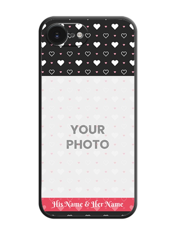 Custom White Color Love Symbols with Text Design on Photo On Space Black Custom Soft Matte Mobile Back Cover - Apple iPhone 17e - alternate view