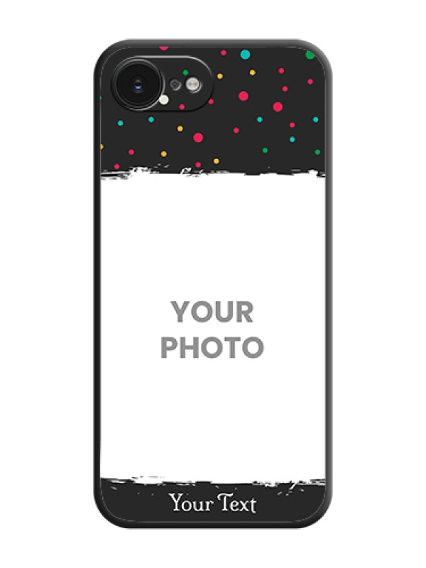 Custom Multicolor Dotted Pattern with Text On Space Black Custom Soft Matte Mobile Back Cover - Apple iPhone 17e - alternate view