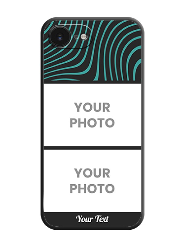 Custom Wave Pattern with 2 Image Holder On Space Black Custom Soft Matte Mobile Back Cover - Apple iPhone 17e - alternate view