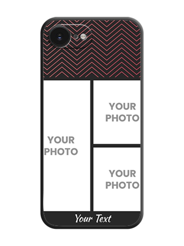 Custom Wave Pattern with 3 Image Holder On Space Black Custom Soft Matte Mobile Back Cover - Apple iPhone 17e - alternate view