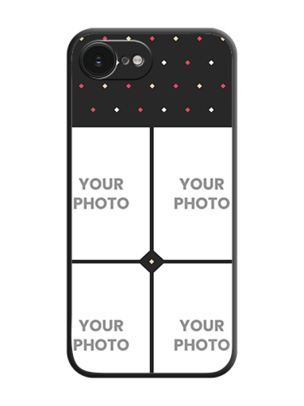 Custom Multicolor Dotted Pattern with 4 Image Holder On Space Black Custom Soft Matte Mobile Back Cover - Apple iPhone 17e - alternate view