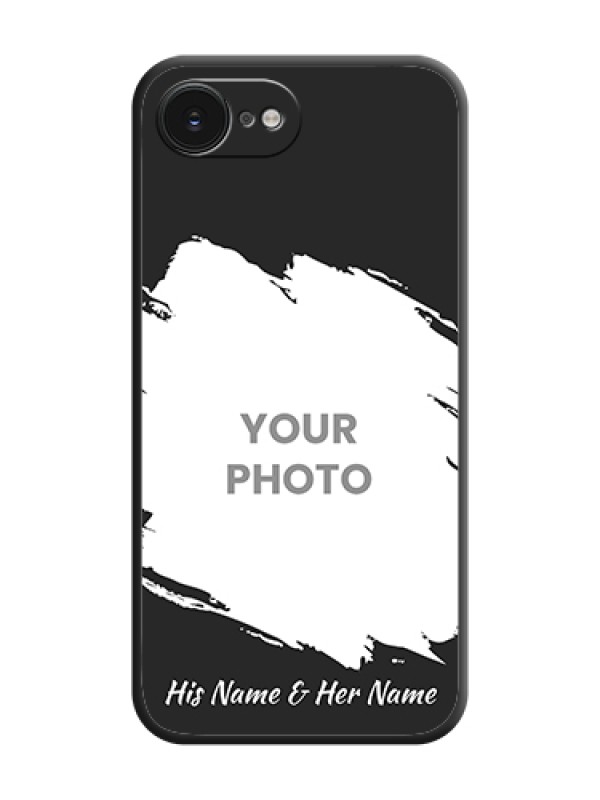 Custom Grunge Brush Strokes on Photo On Space Black Custom Soft Matte Mobile Back Cover - Apple iPhone 17e - alternate view