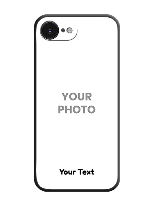 Custom Full Single Pic Upload With Text On Space Black Custom Soft Matte Mobile Back Cover - Apple iPhone 17e - alternate view