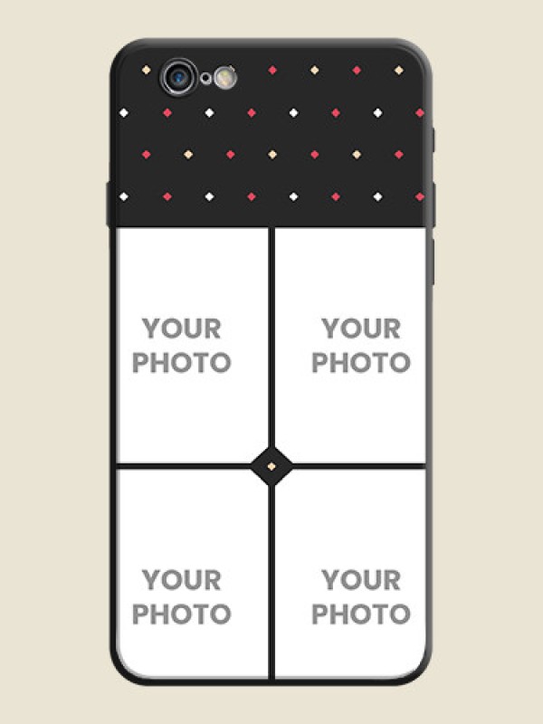 Custom Multicolor Dotted Pattern with 4 Image Holder on Space Black Custom Soft Matte Phone Cases - iPhone 6 Plus - alternate view