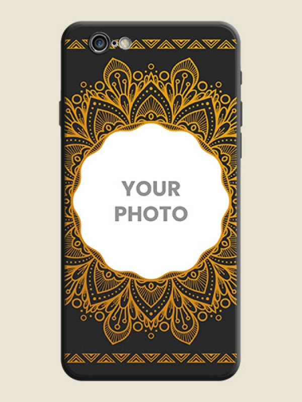 Custom Round Image with Floral Design - Photo on Space Black Soft Matte Mobile Cover - iPhone 6 Plus - alternate view