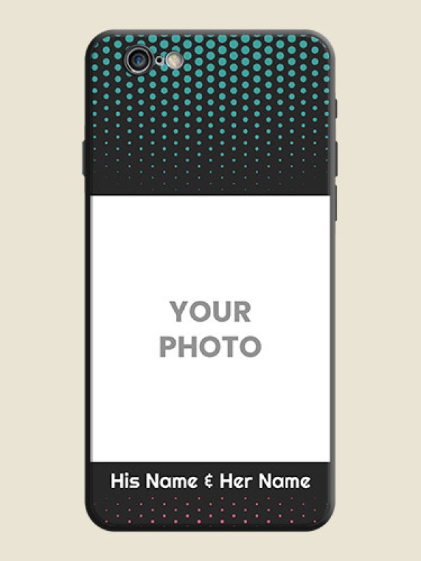 Custom Faded Dots with Grunge Photo Frame and Text on Space Black Custom Soft Matte Phone Cases - iPhone 6 Plus - alternate view