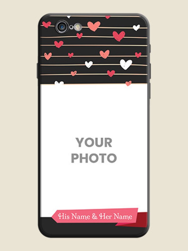 Custom Love Pattern with Name on Pink Ribbon  - Photo on Space Black Soft Matte Back Cover - iPhone 6 - alternate view