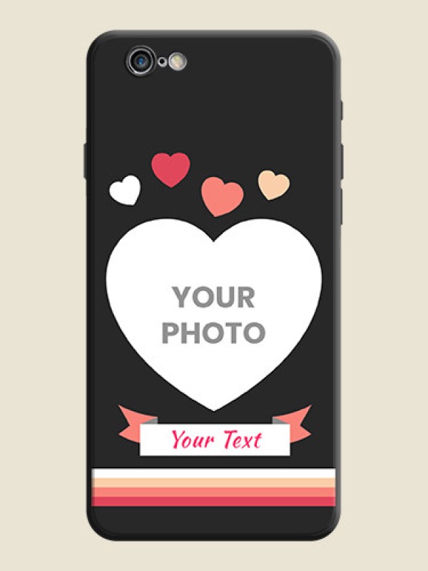 Custom Love Shaped Photo with Colorful Stripes on Personalised Space Black Soft Matte Cases - iPhone 6 - alternate view