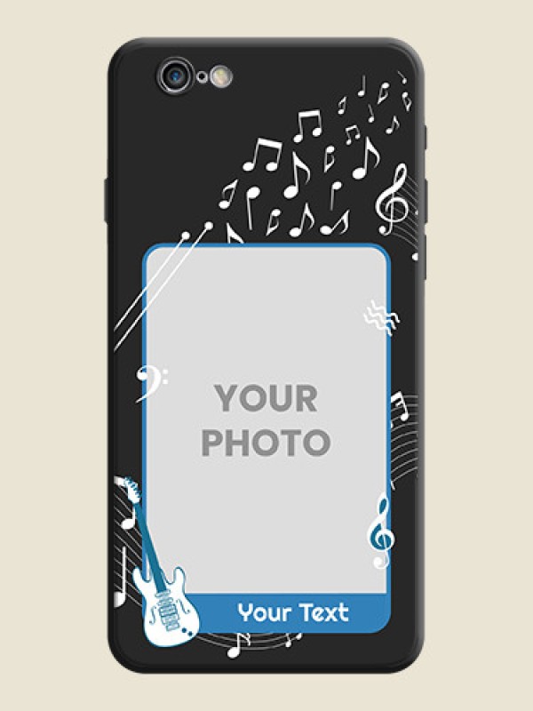 Custom Musical Theme Design with Text - Photo on Space Black Soft Matte Mobile Case - iPhone 6 - alternate view