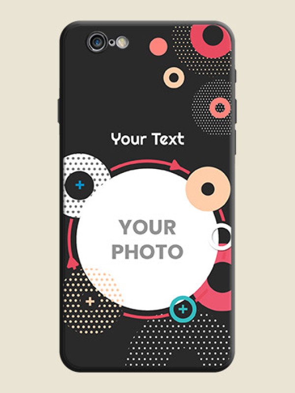 Custom Multicoloured Round Image on Personalised Space Black Soft Matte Cases - iPhone 6 - alternate view