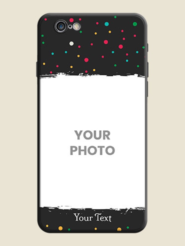 Custom Multicolor Dotted Pattern with Text on Space Black Custom Soft Matte Phone Back Cover - iPhone 6 - alternate view