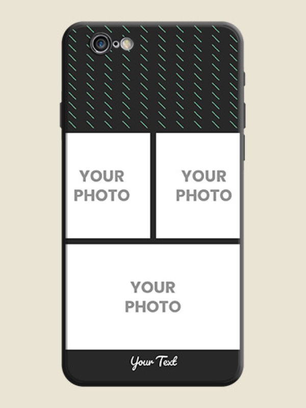 Custom Cross Dotted Pattern with 2 Image Holder  on Personalised Space Black Soft Matte Cases - iPhone 6 - alternate view