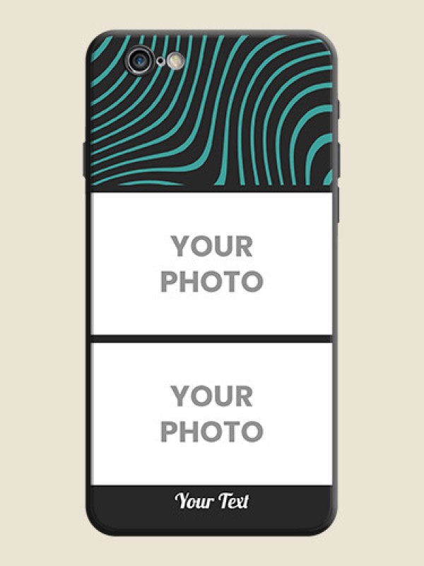 Custom Wave Pattern with 2 Image Holder on Space Black Personalized Soft Matte Phone Covers - iPhone 6 - alternate view