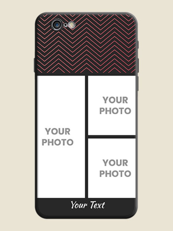 Custom Wave Pattern with 3 Image Holder on Space Black Custom Soft Matte Back Cover - iPhone 6 - alternate view