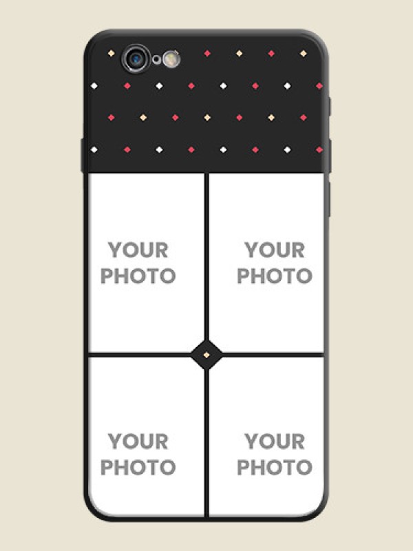 Custom Multicolor Dotted Pattern with 4 Image Holder on Space Black Custom Soft Matte Phone Cases - iPhone 6 - alternate view