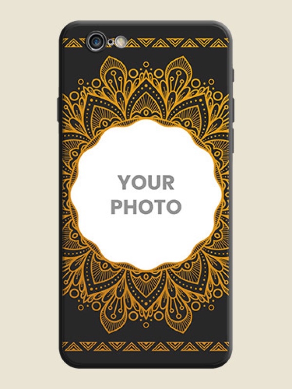 Custom Round Image with Floral Design - Photo on Space Black Soft Matte Mobile Cover - iPhone 6 - alternate view