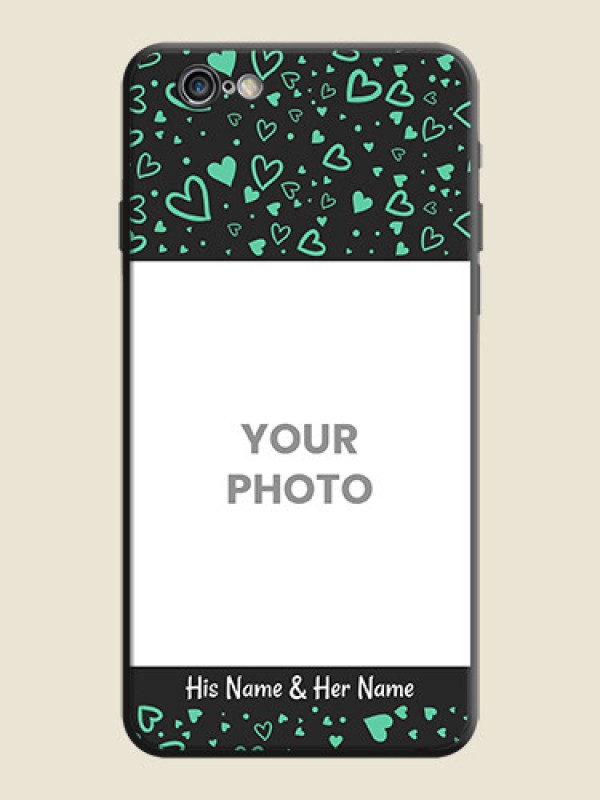 Custom Sea Green Indefinite Love Pattern - Photo on Space Black Soft Matte Mobile Cover - iPhone 6S Plus - alternate view