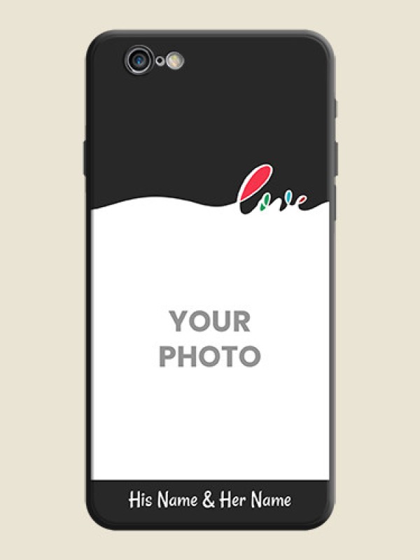 Custom Fall in Love Pattern with Picture - Photo on Space Black Soft Matte Mobile Case - iPhone 6S Plus - alternate view