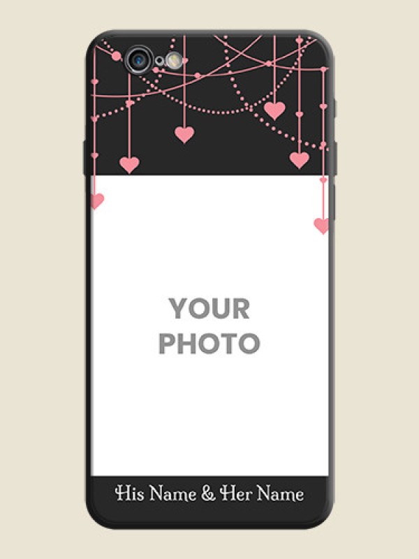 Custom Pink Love Hangings with Text on Space Black Custom Soft Matte Back Cover - iPhone 6S Plus - alternate view